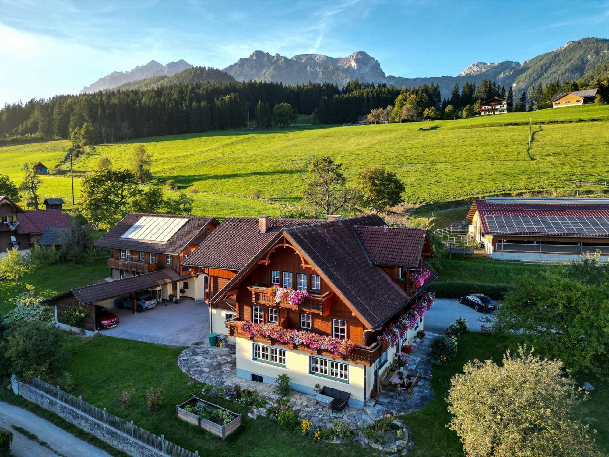 Linarhof Apartment Urlaub Am Bio Bauernhof Haus im Ennstal Bagian luar foto